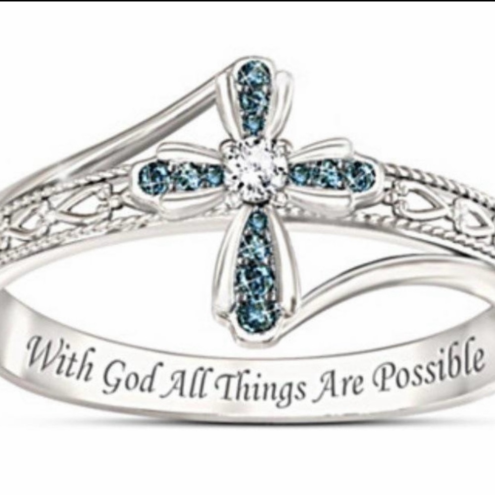 STERLING SILVER CROSS RING